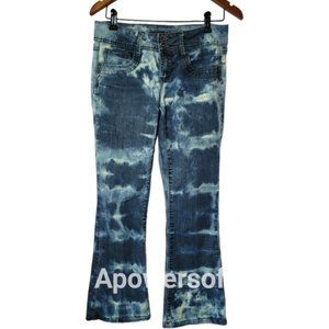 Tie-Dye Reworked denim low rise flare bootcut jeans